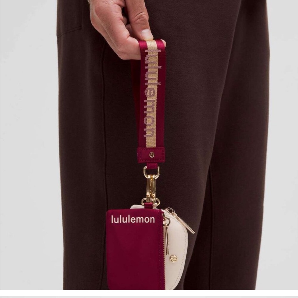 Lululemon Dual Pouch Wristlet- Deep Luxe/Gold/Bone NWT - Picture 6 of 10